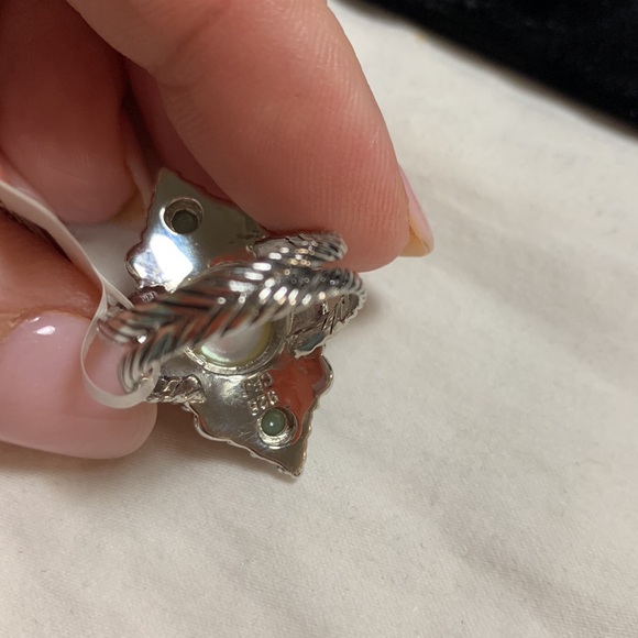 NWT JTV Cultured Freshwater Pearl & Larimar Rings Rhodium over Sterling Silver - Picture 4 of 5